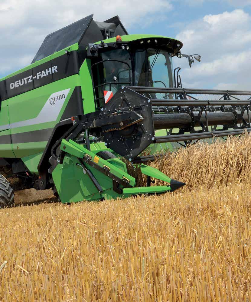 54-55 KOMBAJNY ZBOŻOWE PRECYZYJNE CIĘCIE. DEUTZ-FAHR oferuje rozbudowaną gamę oryginalnych hederów.