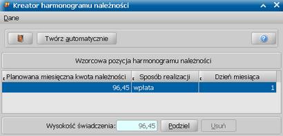 Nienależnie pobrane świadczenie dobry start Uwaga: W przypadku ręcznego tworzenia harmonogramu należności (za pomocą ikony Dodaj) nie można dodać należności odsetkowej.