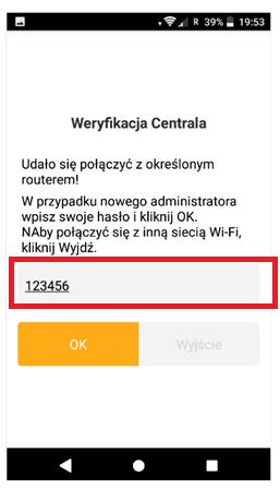 7) Gdy wpisaliśmy poprawne hasło sieci Wi-Fi powinniśmy zobaczyć poniższą informację gdzie należy podać swoje wymyślone hasło lub zostawić