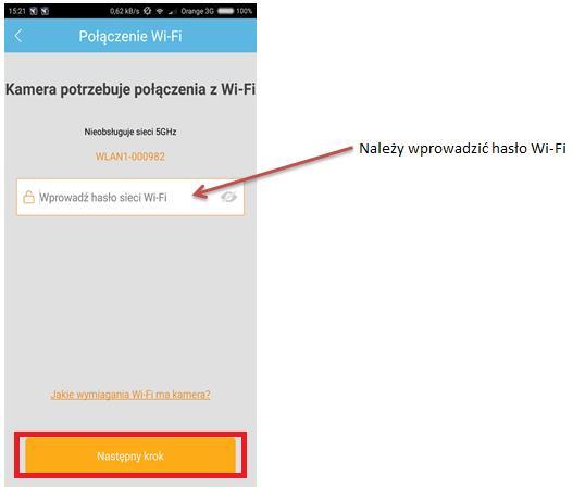 6) Dodawanie przez Wi-Fi, ważne aby telefon był podłączony do sieci Wi-Fi do której docelowo będzie podłączona