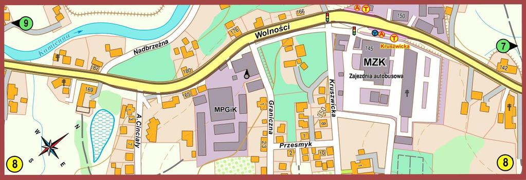 Arkusz 9 Na arkuszu 9 w dalszym ciągu linia biegnie ul. Wolności.