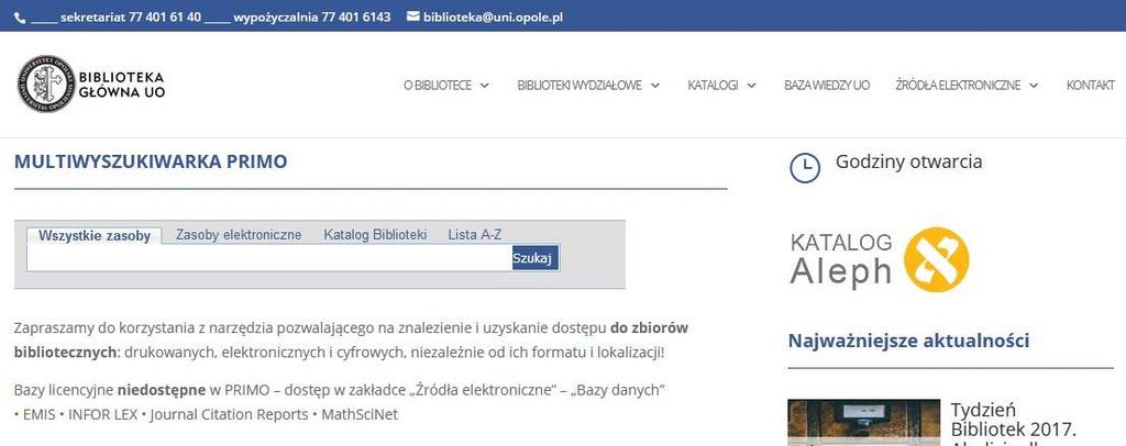 Nowe możliwości technologiczne System PEDAGOG dostępny jest ze strony WWW Biblioteki Głównej Uniwersytetu Opolskiego szerokiej rzeszy odbiorców poprzez Internet. Od stycznia 2008 r.