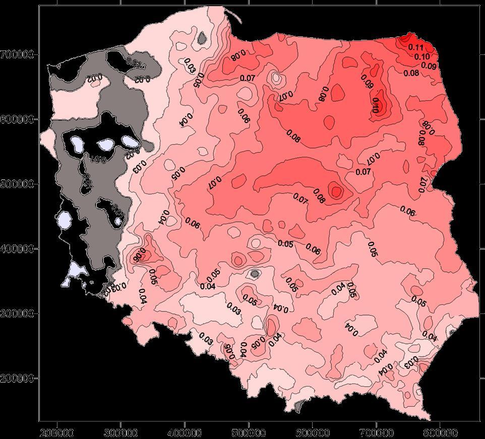 wysokości H Kr60 H Kr86 na obszarze Polski