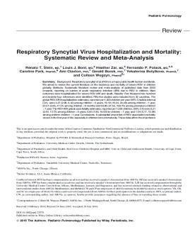 Liczba dzieci Odsetek dzieci, które przyjęto do ICU, w związku z potwierdzonym zakażeniem RSV Śmiertelność i hospitalizacje związana z zakażeniem wirusem RSV metaanaliza 216 Śmiertelność związana z