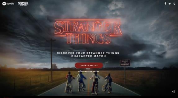 Spotify promującej serial Stranger Things oraz do samej promocji