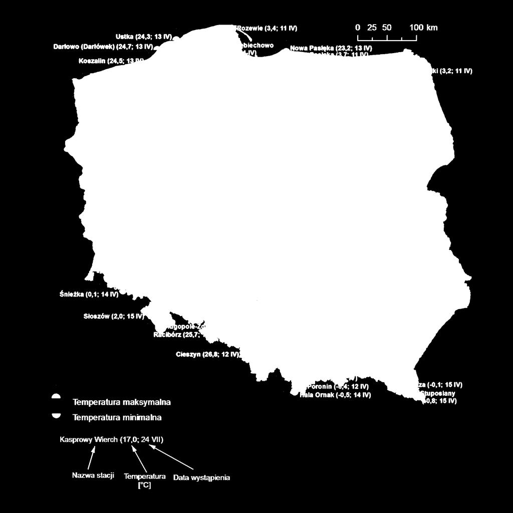 2. Temperatury ekstremalne w regionach