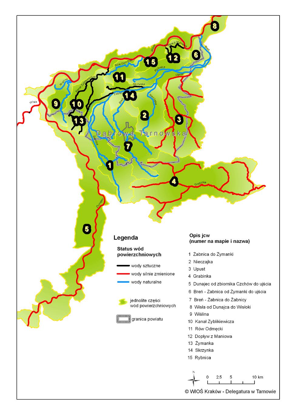 Mapa. Identyfikacja naturalnych, sztucznych oraz silnie