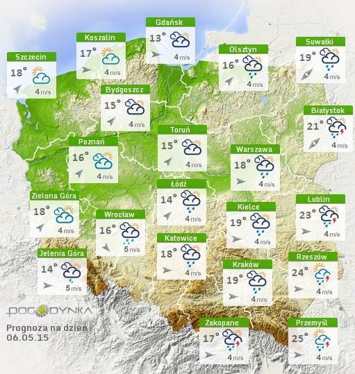 opadów Prognoza