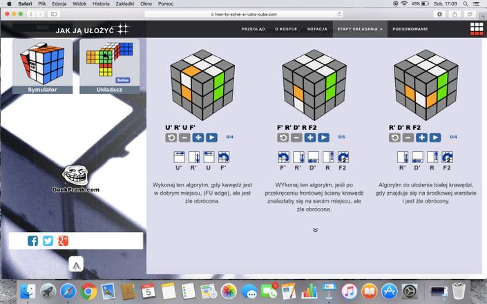 Algorytm jako zabawa - speedcubing i kostka Rubika Aby ułożyć kostkę Rubika wystarczy nauczyć się sześciu algorytmów.