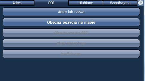 2.4. POI Jeśli chcesz przejść do interesującego punktu naciśnij zakładkę POI. Najpierw wybierz kraj, który chcesz przeszukać. Następnie wybierz miasto, region lub kod pocztowy.