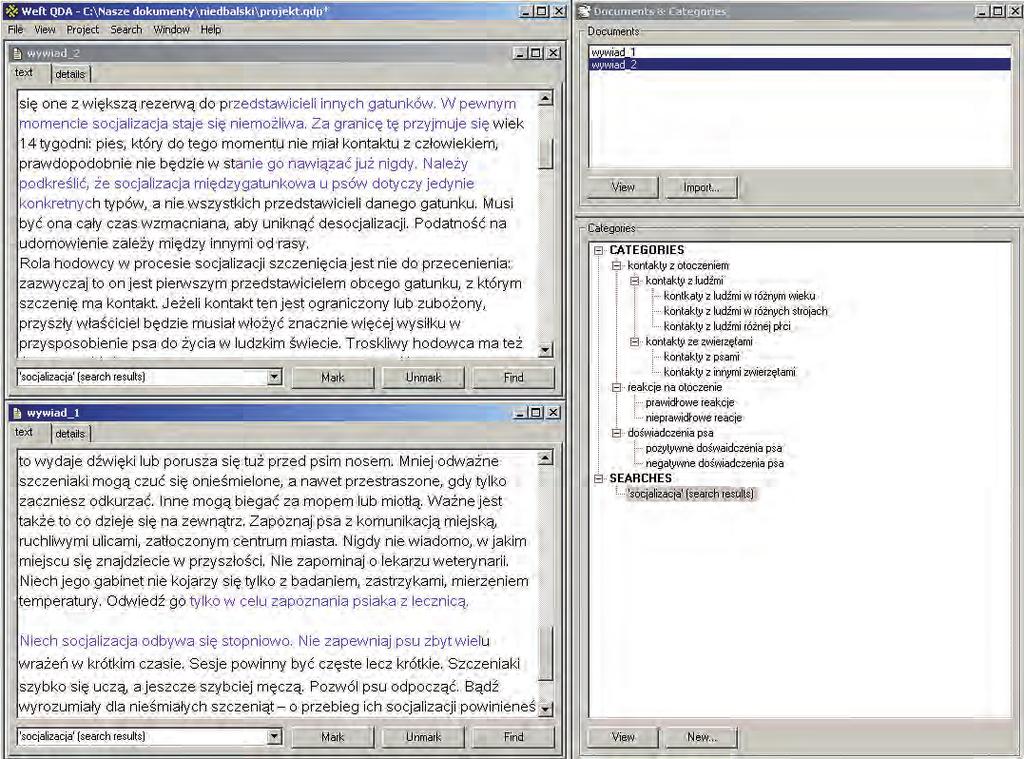 Praktyczne zastosowanie oprogramowania CAQDA 101 w programie MS Word czy OpenOffice Writer, odpowiednio je indeksując i archiwizując.