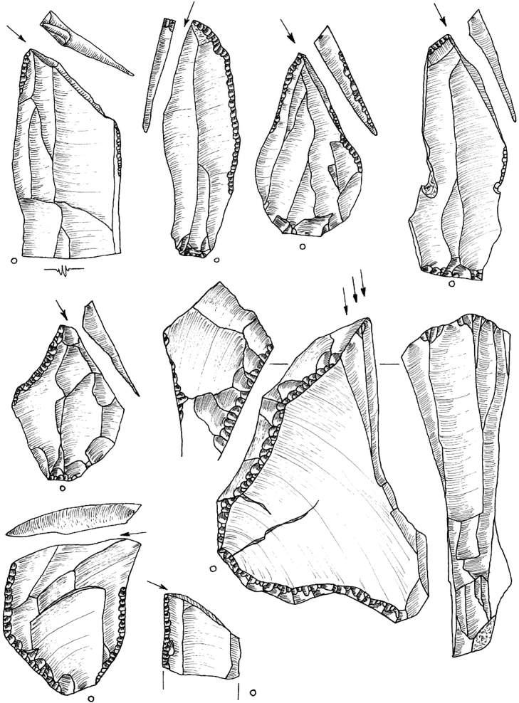 Ryc. 22. Bolków 1, wykop II, krzemienica 2. Rylce. Rys. T. Galiński Fig.