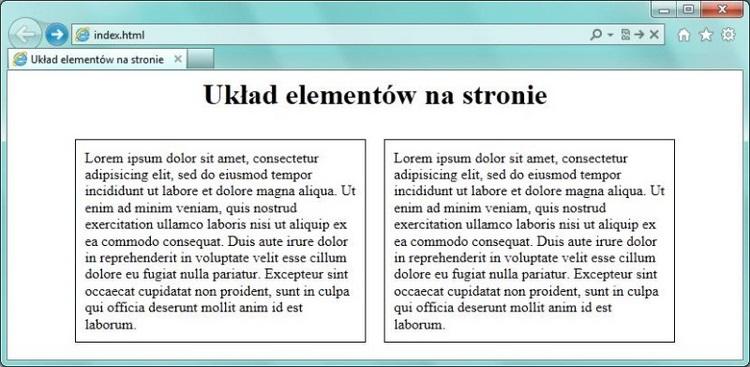 Układ elementów na stronie Twoim zadaniem jest przygotowanie strony internetowej,