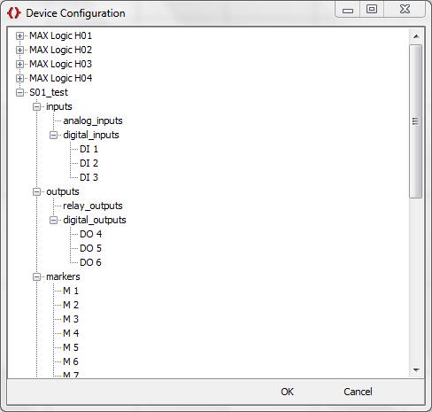 Instrukcja programowania w programie MAX LadderSOFT Wybrany punkt konfiguracji można edytowad. W tym celu zaznaczyd odpowiednie wyjście lub wejście i kliknąd prawym klawiszem myszy.