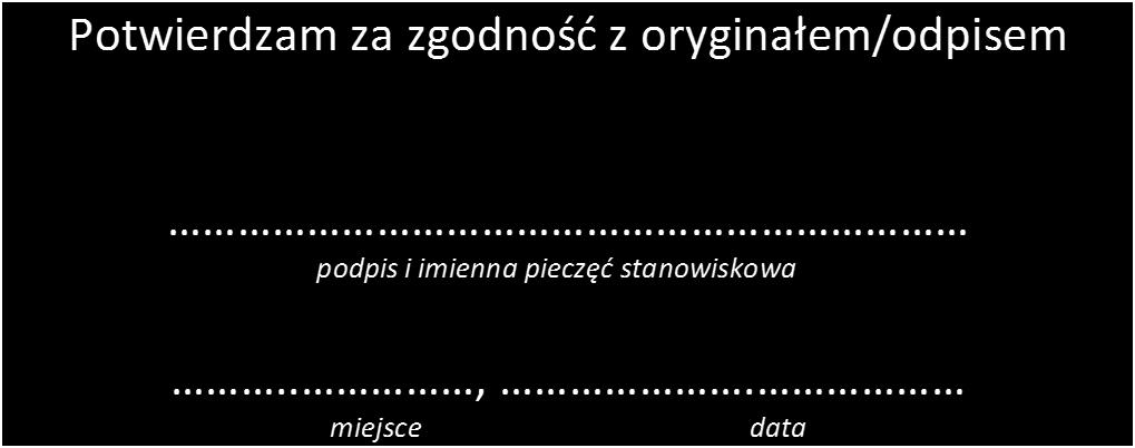 Poświadczenia za zgodność» w kwestii