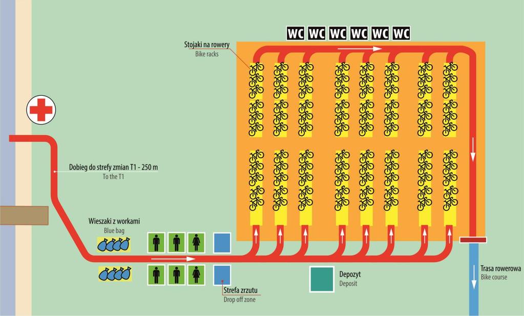 W worku w Strefie T1 należy umieścić wszystko, co będzie potrzebne na etapie rowerowym.