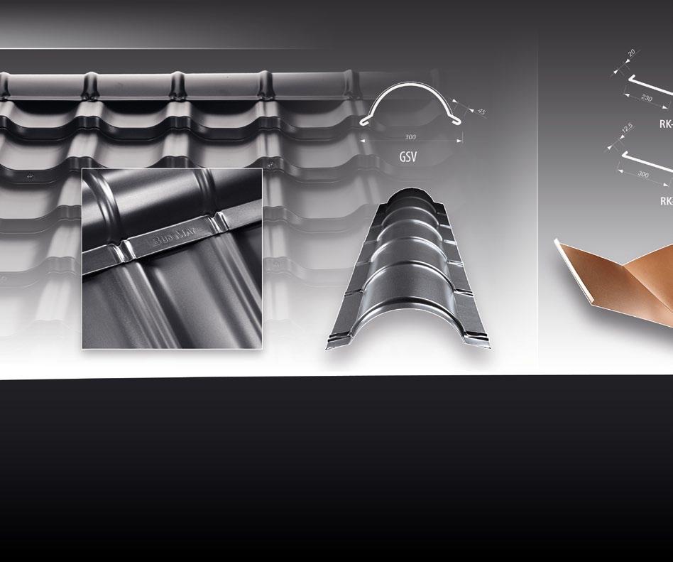 System akcesoriów dachowych Gąsior do blachodachówki Venecja Rynna koszowa GĄSIOR - element wykończeniowy w miejscu styku połaci dachowych zarówno na kalenicy poziomej jak i skośnej.