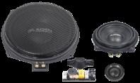 8 płytki mid-woofer, 2x150/100 Watt, 3 ohm, 25 mm Gewebe-HT: HG-25BMW-EF 100% Plug & Play Hochtöner MB: HG-201BMW-3 MT: HG-101BMW-3 Weiche: