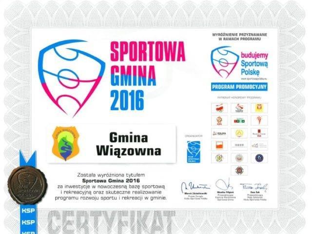 Nasza praca w roku została doceniona i wyróżniona w kilku ogólnopolskich konkursach Sportowa Gmina Wyróżnienie przyznawane jest samorządom, które w szczególny sposób starają się o rozwój kultury