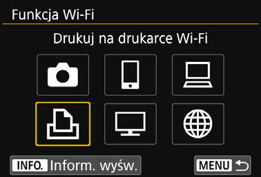 Łączenie za pomocą metody Łatwe łączenie Aparat i drukarka mogą się łączyć bezpośrednio w sposób bezprzewodowy.