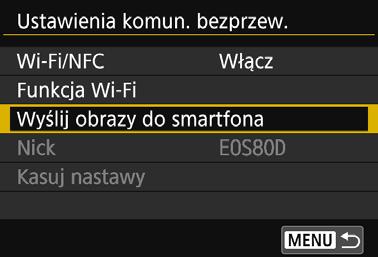 Wysyłanie obrazów do smartfona 94 3 4 Dotknij aparatu smartfonem. Zetknij oznaczenia p na smartfonie i na aparacie.