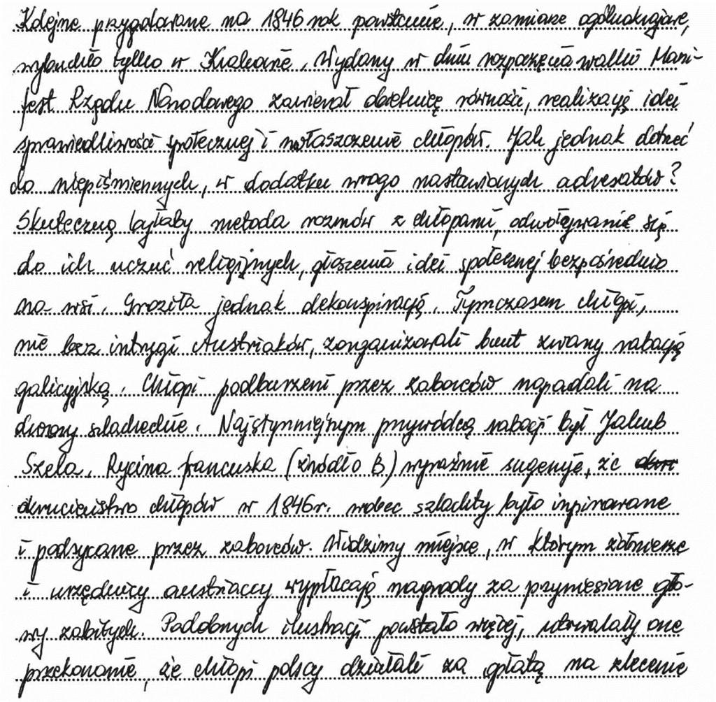 26 Sprawozdanie z egzaminu maturalnego 2015 Wykorzystanie źródła B. (Rzeź galicyjska, rycina francuska z około 1850 r.