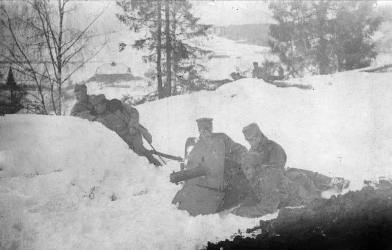 95. Żołnierze legionowi z grupy ppłk Józefa Hallera przy ciężkim karabinie maszynowym