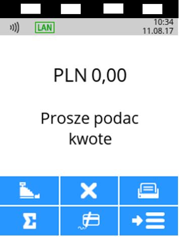 D.2. Ekran startowy Pozycja Stan Opis 1. Dioda miga Włączone płatności zbliżeniowe Dioda świeci ciągłym światłem Dioda nie świeci 2.