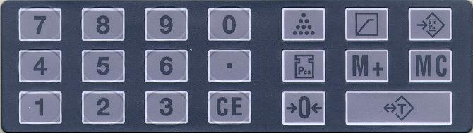 1/3/2009 4:29 PM Objaśnienia klawiatury 0 do 9 i. Za pomocą tych przycisków wprowadza się ciężar sztuk, ilość sztuk lub ciężar tary. CE: Za pomocą tego przycisku kasowane są wprowadzone wartości.
