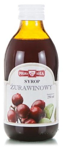 Syropy niskosłodzone butelka z ciemnego szkła 250 ml Syropy niskosłodzone mają tylko dwa składniki: sok z owoców i cukier.