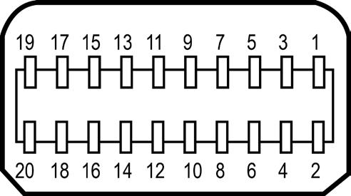 Złącze mdp Numer styku Strona 20 pinu podłączonego kabla sygnałowego 1 GND 2 Wykrywanie bez odłączania 3 ML3(n) 4 CONFIG1 5 ML3(p) 6