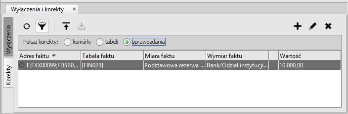 4.5 Filtrowanie korekt Aby ułatwić wyszukiwanie korekt w zakładce Korekty, należy uruchomić funkcję Filtruj, za pomocą: Ikony: (zob. Rysunek 44). Funkcja ta: Rysunek 44.