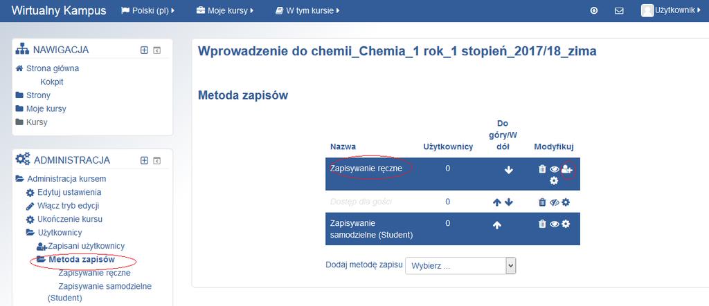 Rys 10. Panel Administracja opcja Użytkownicy Metody zapisu Rys 11.