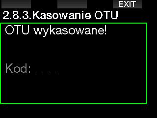 unkcja ta przydatna jest, gdy komputer wypożyczany jest innemu nurkowi, który nie nurkował w przeciągu ostatnich 48 godzin.