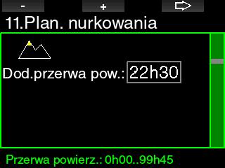 2.10 Zdjęcia Tutaj zobaczyć można zdjęcia zapisane w pamięci G2. 2.11 Planer nurkowania Dzięki planerowi kolejne nurkowanie można zaplanować na podstawie stopnia nasycenia azotem tkanek organizmu.