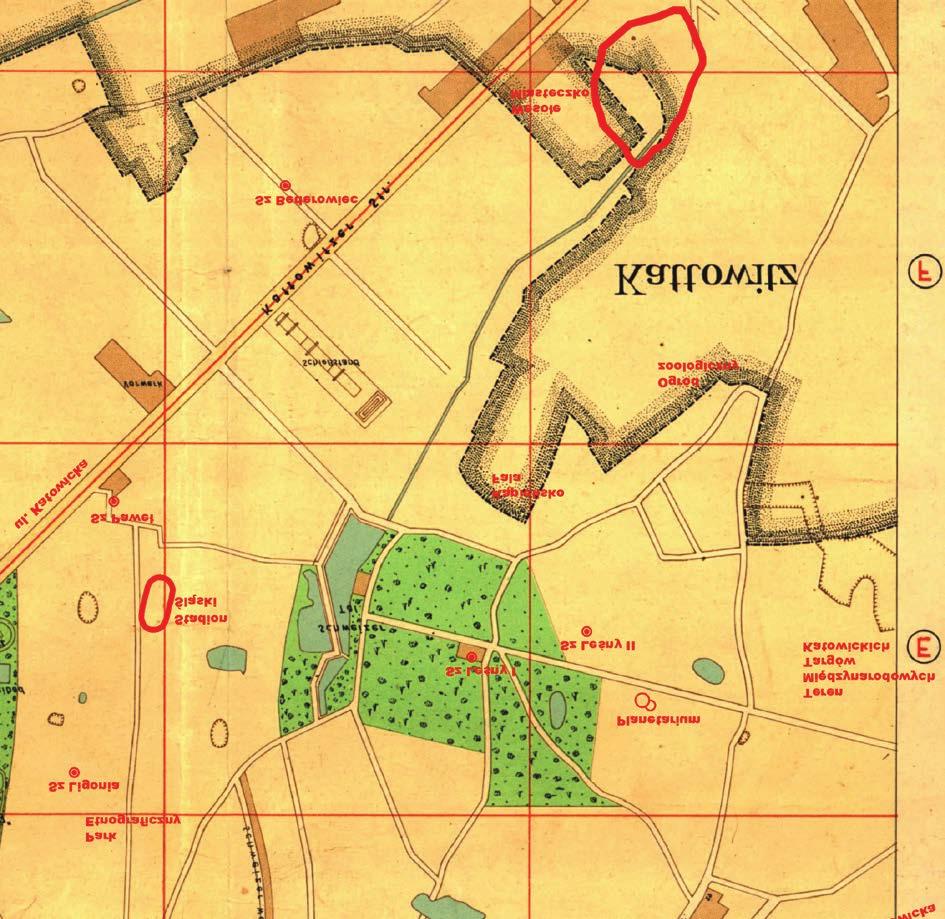 Rys. 1. Mapa powierzchni z 1941 roku obejmująca obszar dzisiejszego Parku Fig. 1. The historical land surface map from the year 1941 covering the present Park area Rys. 2.
