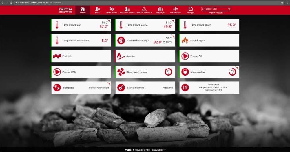 Moduł internetowy to urządzenie pozwalające na zdalną kontrolę pracy kotła przez Internet. Na stronie emodul.