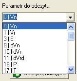 kolumna zawiera indeks znalezionej próbki oraz czas rejestracji(indeks 4B/okres rej) status znalezionych próbek (status) wartość parametru wyszukanej próbki (wartość parametru) Elementy odczytu