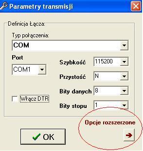 Dla połączenia TCP/IP nie działa opcja automatycznego wyszukiwania urządzenia dlatego też musimy dokładnie wpisać parametry połączenia w tym adres