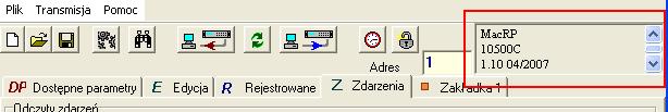 W obszarze belki, w dowolnym momencie działania programu, podwójne kliknięcie lewym przyciskiem myszy zeruje statystykę transmisji, tzn. N: 0, O: 0, P: 0, OP: 0, NP: 0.