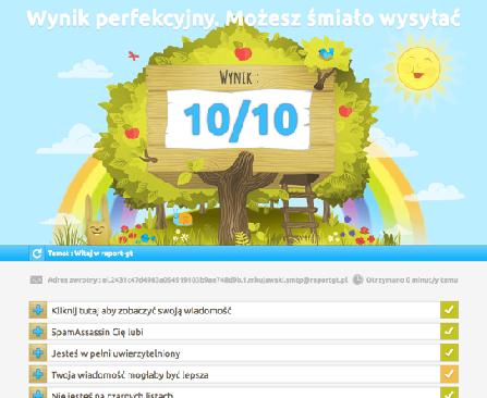 Wiadomość wysłana za pomocą API EmailLabs + Ustawiony SPF + Ustawiony DKIM +