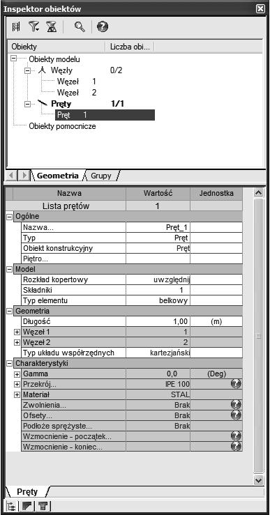 wym klawiszem myszy dla okna edytora graficznego lub w tabeli. Menu Wyświetlanie atrybutów uruchamiane jest komendą Wyświetl w Menu kontekstowym. 2.2.5.