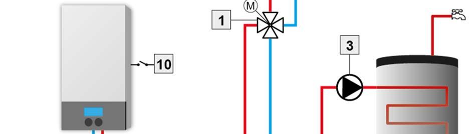 Przykładwe schematy instalacji: 1. Zawór 2.