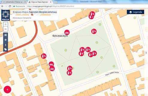 publicznych z dużym nasileniem w obszarze rewitalizacji - okolicach parku miejskiego w centrum miasta przy ul. 1000-lecia, na ul.