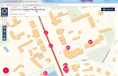 3 Punkty niedozwolonego spożywania alkoholu w miejscach publicznych na terenie obszaru Szczuczyn Centrum Źródło Krajowa Mapa Zagrożeń Bezpieczeństwa, stan na 05.08.