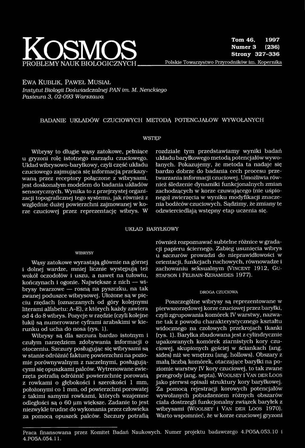 u s ia ł Instytut Biologii Doświadczalnej PAN im. M.