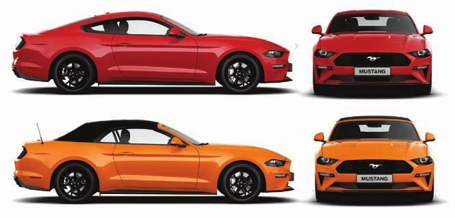 NOWY FORD MUSTANG Dane Techniczne 2.3 EcoBoost M6 Nadwozie Fastback Nadwozie Convertible 2.3 EcoBoost A10 5.0 V8 Ti-VCT M6 5.