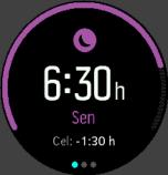 Na ekranie snu możesz nacisnąć środkowy przycisk, aby zobaczyć średnią ilość snu w ciągu ostatnich siedmiu dni.