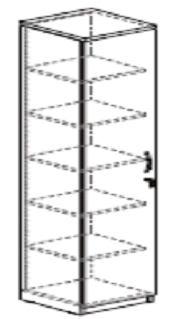 b) Szafka z płyty meblowej 40-45 x 70-80 x 68-75. Szafa wyposażona w min. 2 półki szt. 2 2.