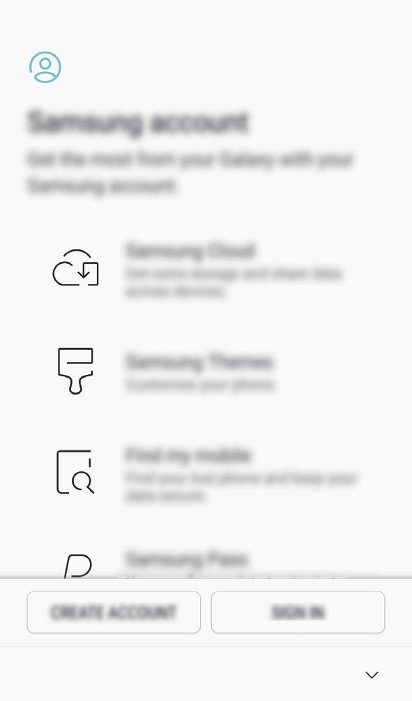 Podstawowe informacje 6 Zaloguj się do swojego konta Samsung. Dzięki temu możesz na wszystkich urządzeniach korzystać z usług firmy Samsung oraz zapewnić, że wszystkie dane są aktualne.